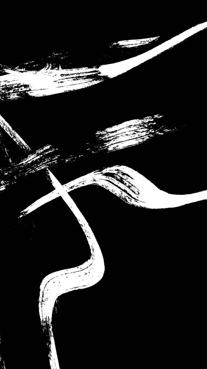 Pennellate bianche dinamiche su sfondo nero