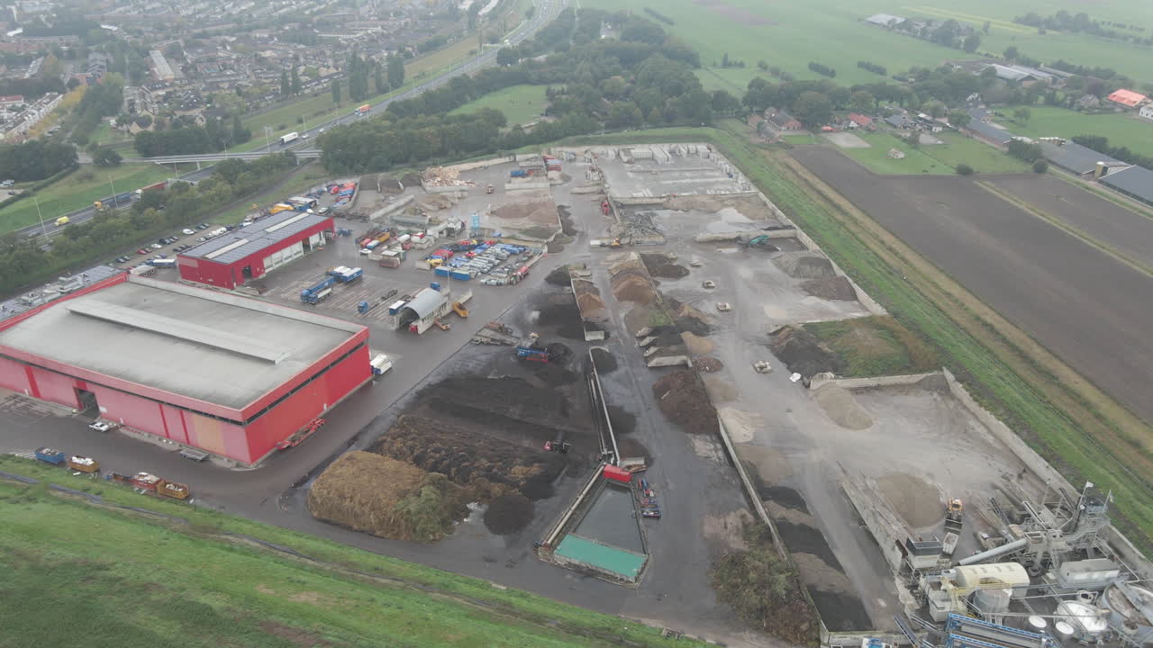 Aerial View of a Recycling and Waste Management Plant