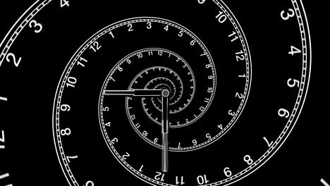 reloj de espiral clásico en bucle (4k)