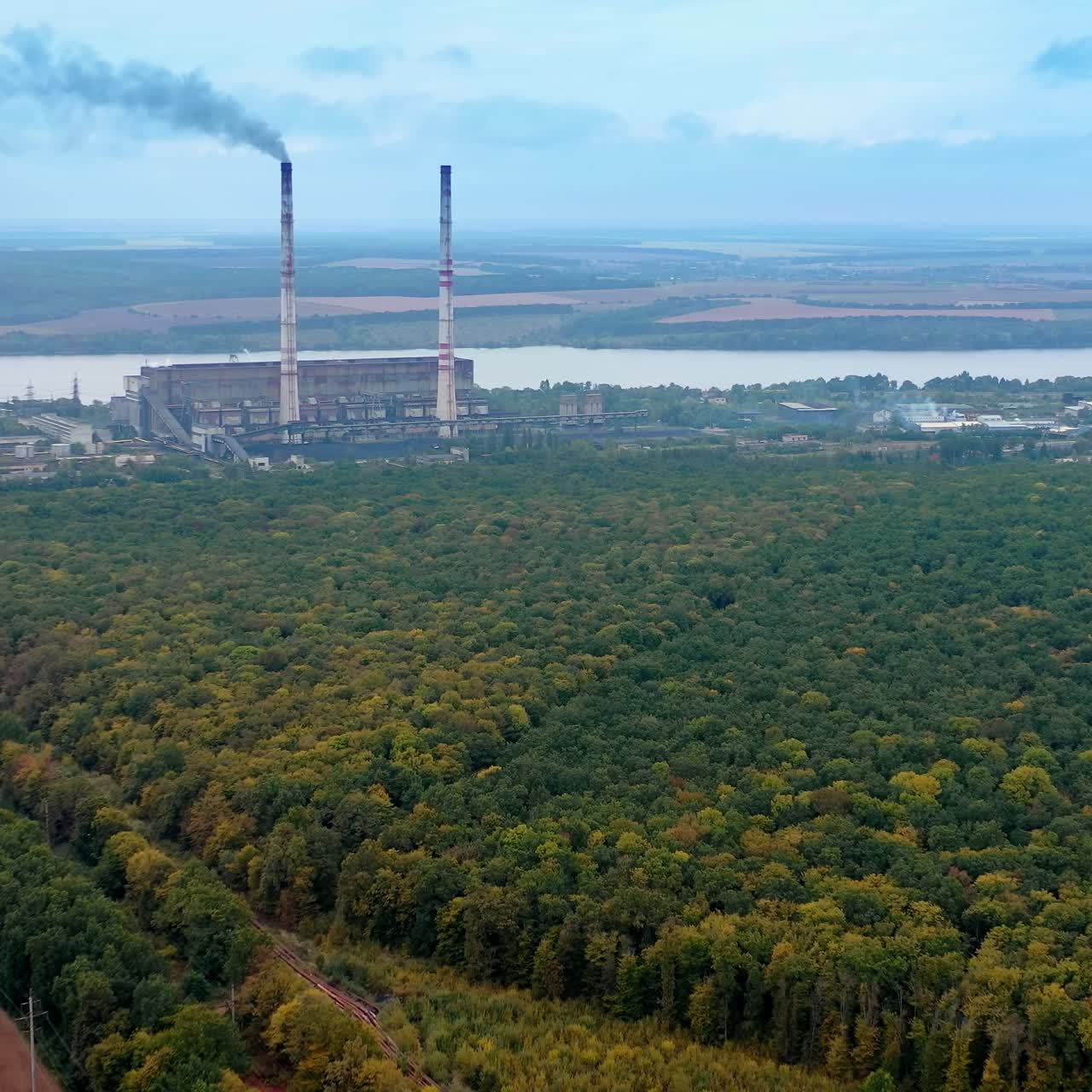 Summer natural beatiful green trees. Aerial view huge green forrest fields