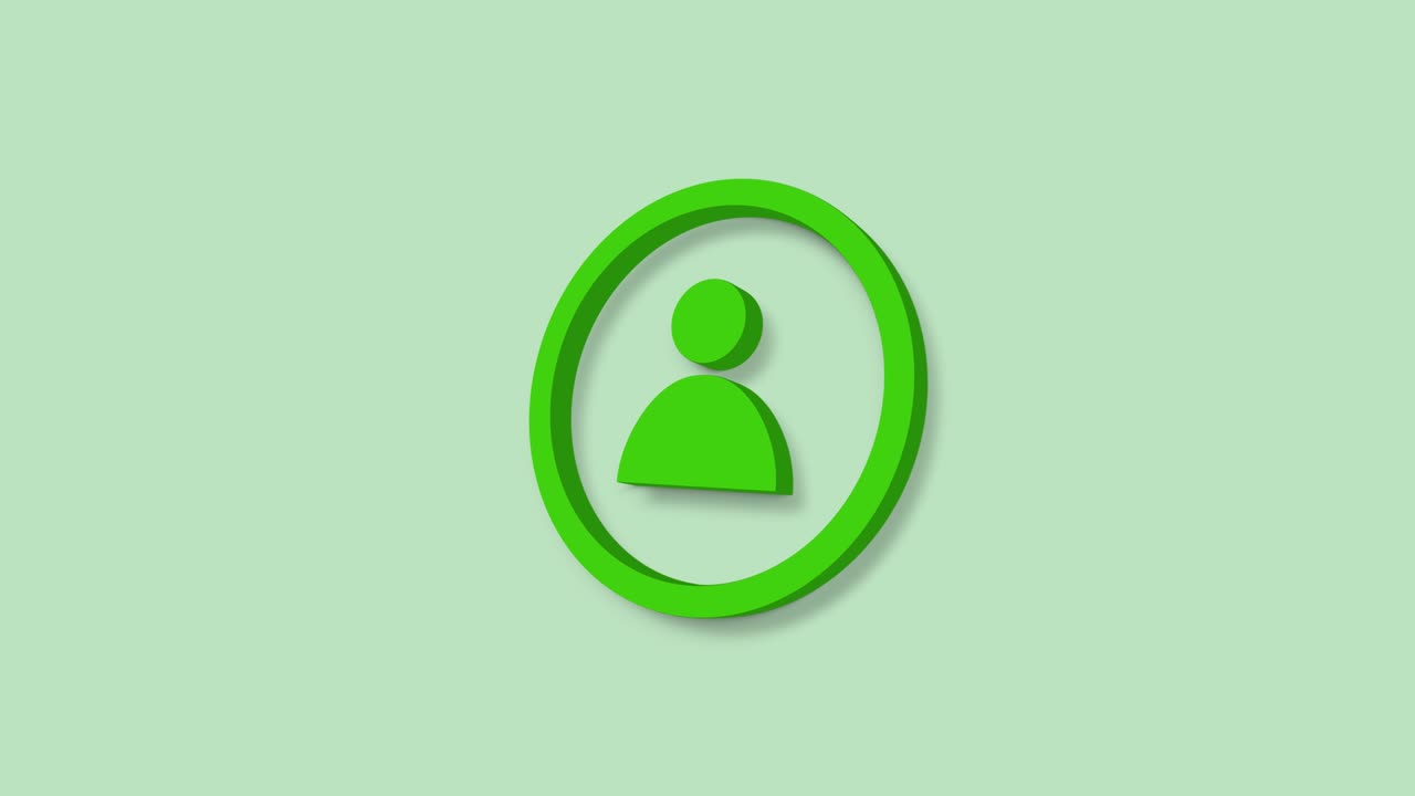 Create account screen 3d icon isolated on green background.