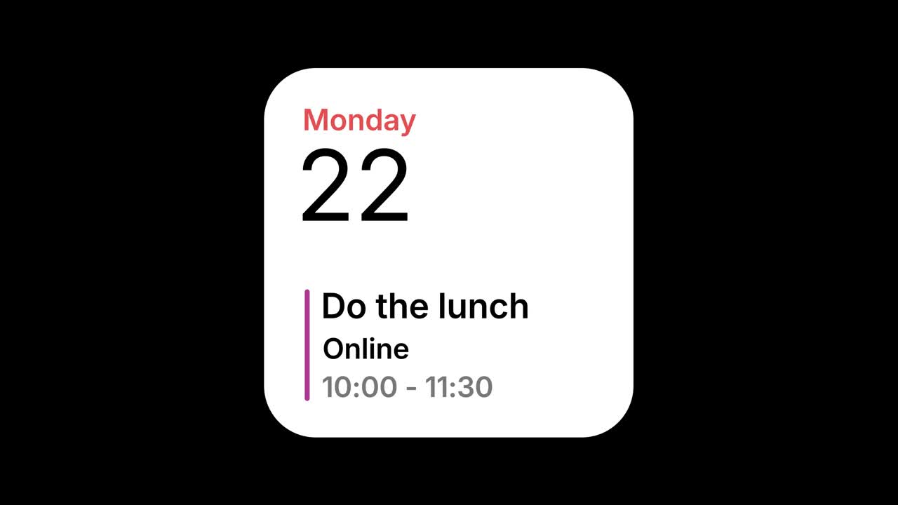 Calendar Event on Monday