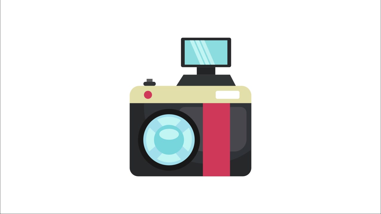 Animation en design plat d'un appareil photo rétro