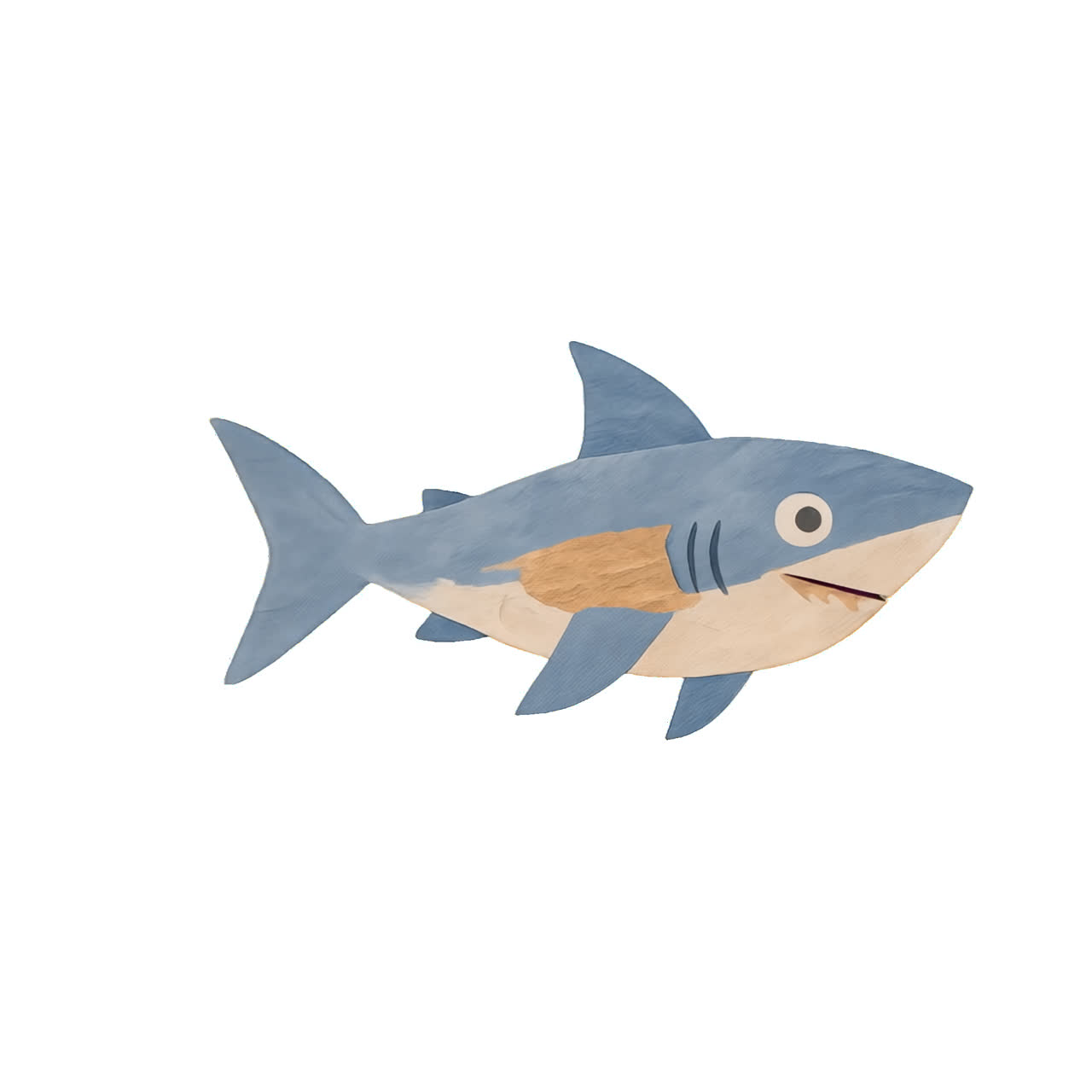 Whimsical cartoon shark illustration animation isolated asset, transparent 4K video, alpha channel