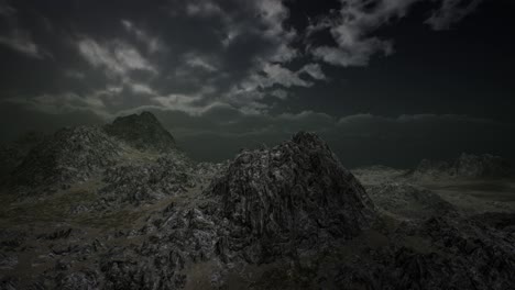 vista desde la montaña en una tormenta