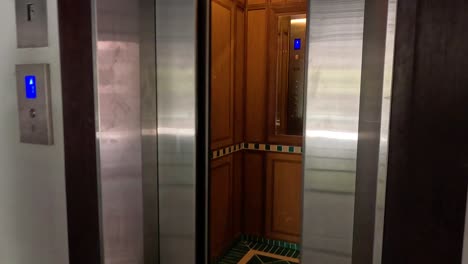 sequence of an elevator door opening over time.