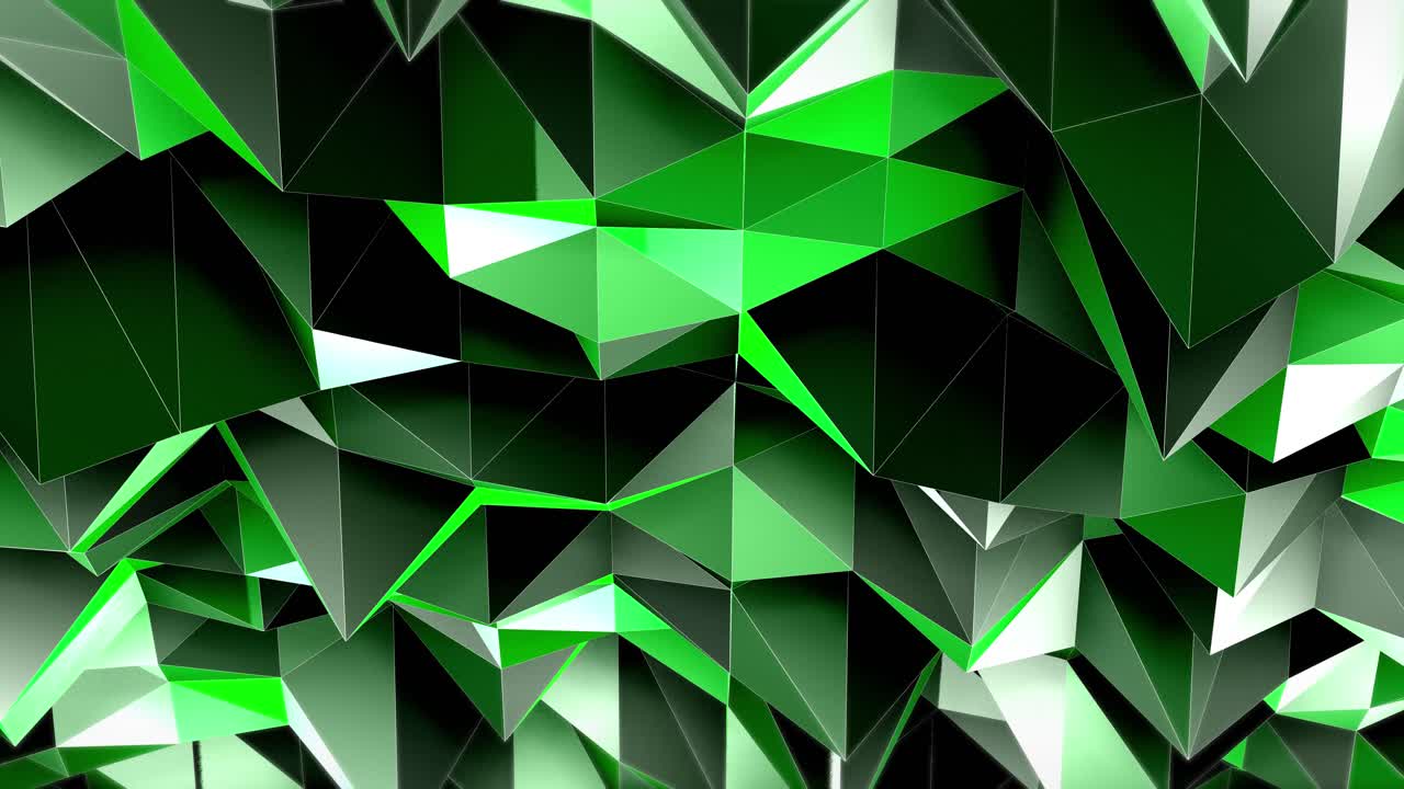 Dynamic Green and Black Abstract Geometric Background Loop
