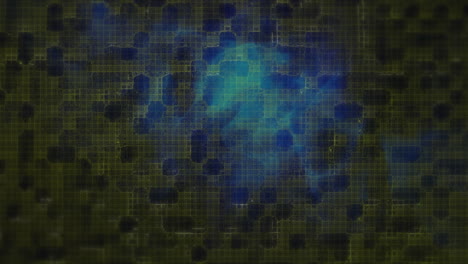 animation of dots connections over blue waves on black background