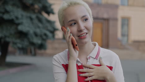 young woman on a phone call