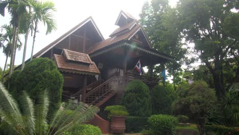 traditional wooden architecture of the mae hong son provincial court in pai
