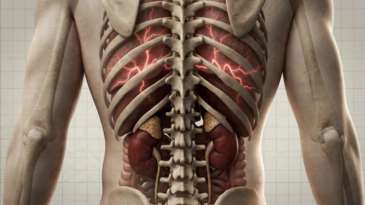3D medicinsk animation af nyresmerter og inflammation hos mennesker