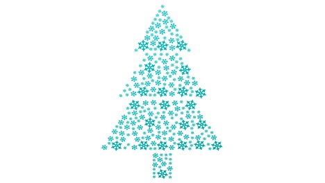 árbol de navidad hecho de copos de nieve.