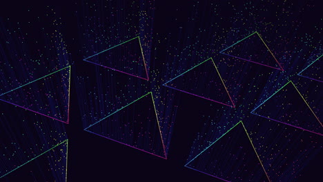 patrones triangulares coloridos en un elegante fondo negro