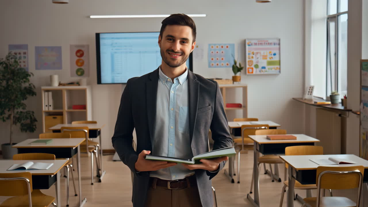un maestro en un aula