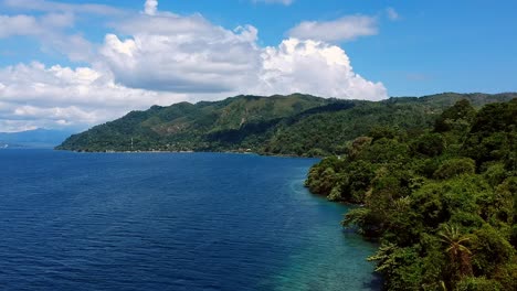 ambon bay indonesia aerial drone hd