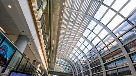 glass ceiling and spacious interior view