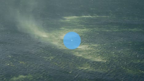 animation of networks of connections with icons over sea