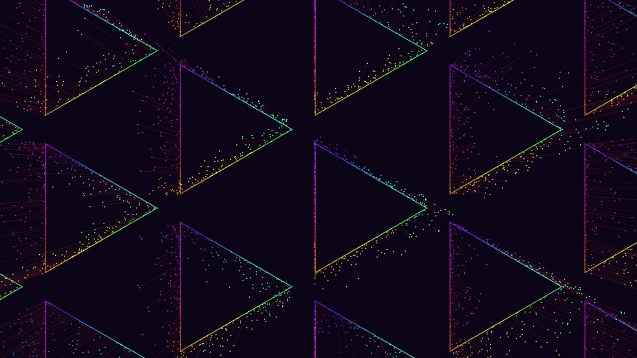 선과 삼각형의 활기찬 기하학적 패턴