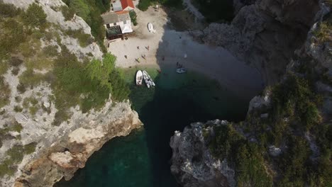 a hidden cove on the coast of an island in croatia