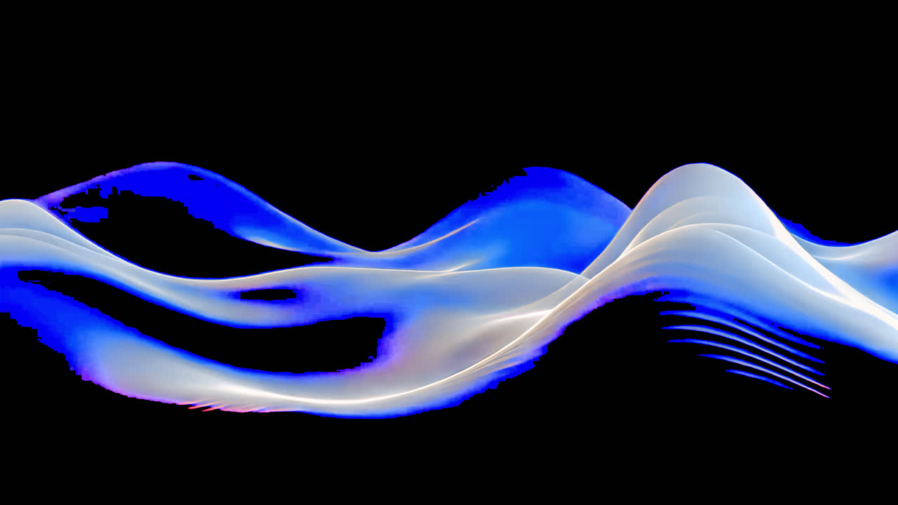 Digital waves animated overlay, transparent 4K video, alpha channel, ProRes 4444