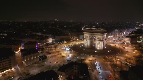 Triumphal-Arch-at-night,-Paris