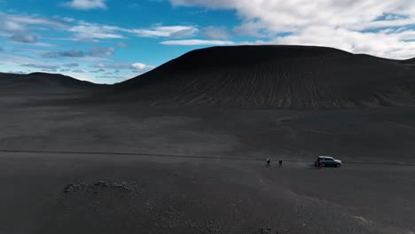 Volcanic Landscape with People