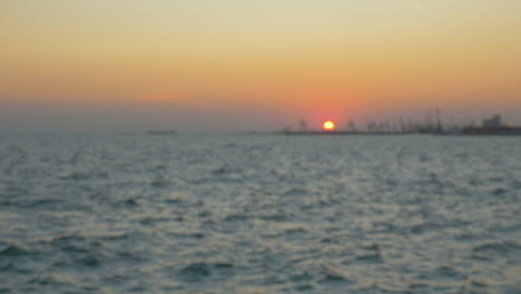 sunset over the sea defocused