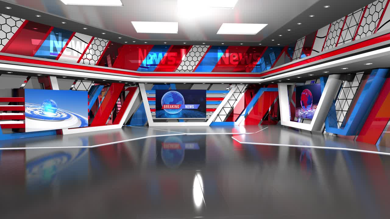 el bucle de fondo del estudio de noticias virtual en 3d