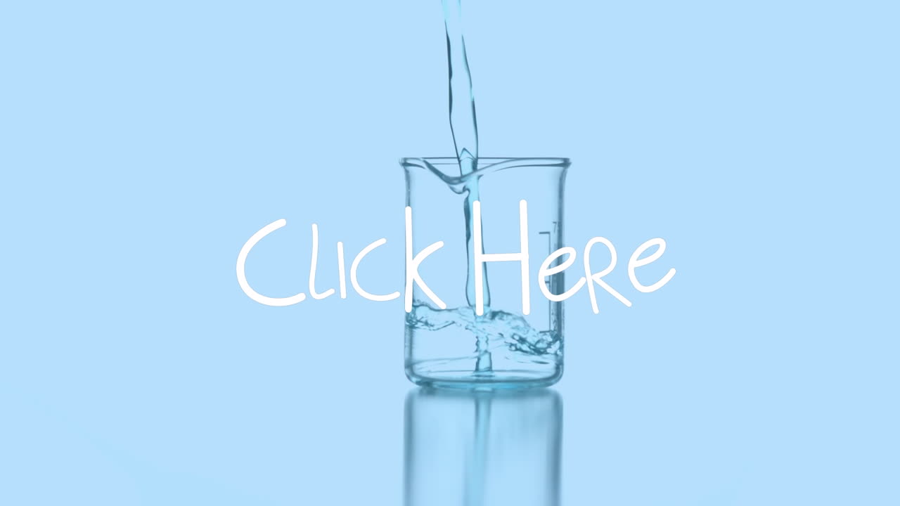 화학 유리로  ⁇ 는 액체 위에 여기를 클릭하는 애니메이션