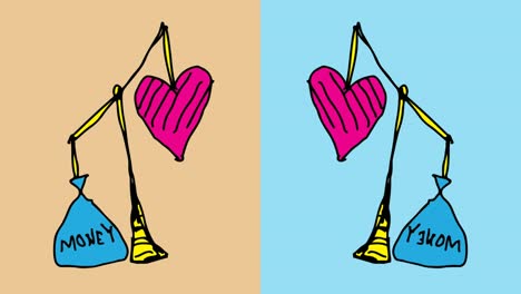 kids drawing pop art seamless background with theme of love and money