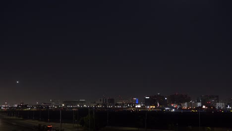 lax airport at night with flights taking off and landing