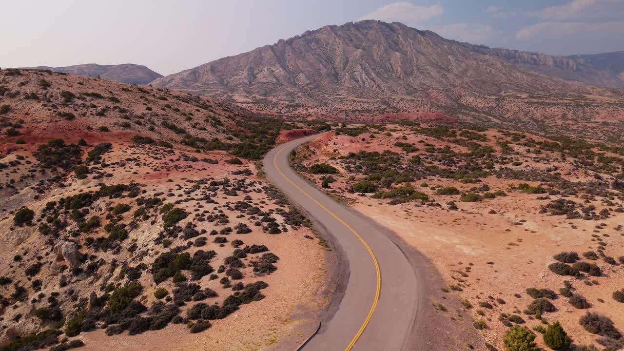 Scenic Mountain Road in a Desert Landscape