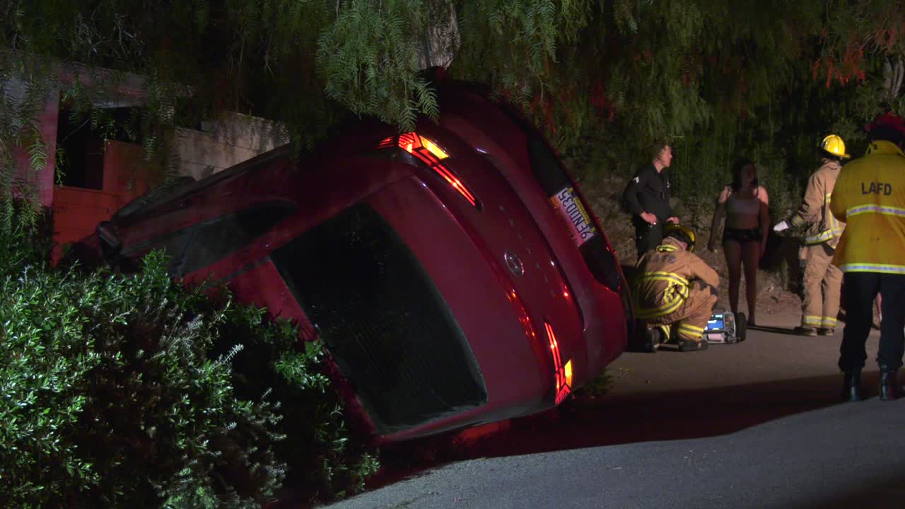 Car Crash into yard -