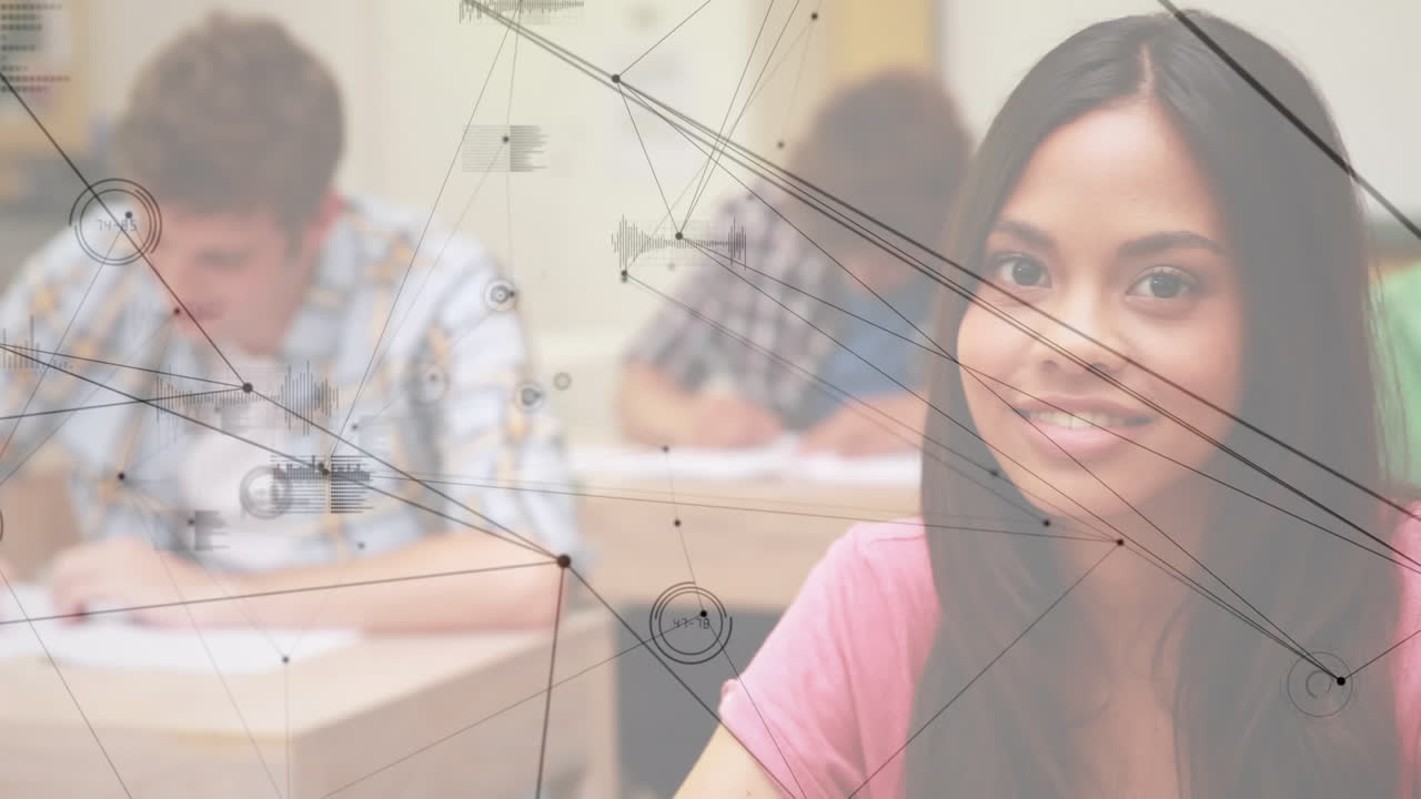 animación de la red de conexiones sobre los estudiantes