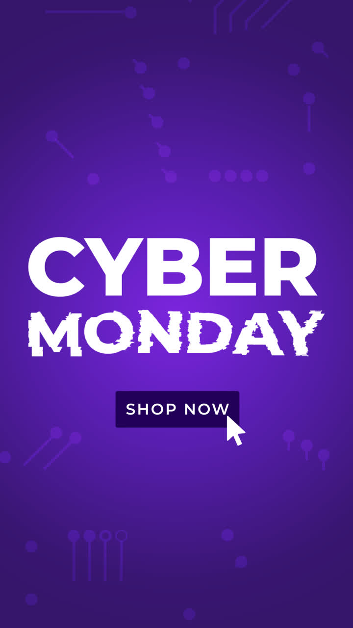 una animación de una composición de cyber monday con diseño plano