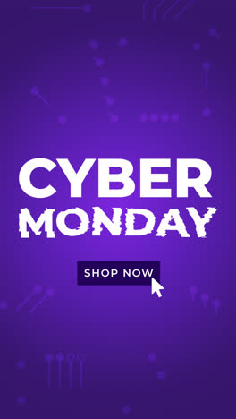 una animación de una composición de cyber monday con diseño plano