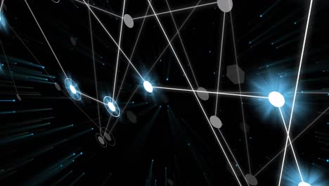 animación de la red de conexiones sobre fondo negro