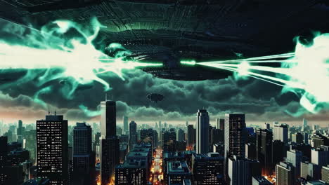 alien attack on a modern city