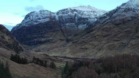 he three sisters, glencoe from torren lochan: aerial footage