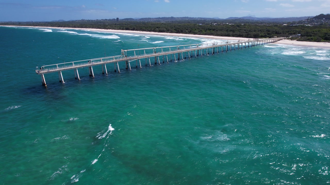 Tweed Sand Bypass At Letitia Beach On The New South Wales In Australia. - aerial shot