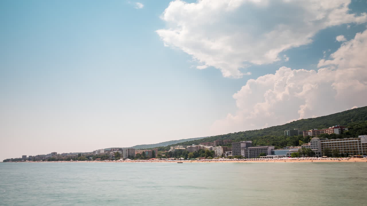 Timelapse of beautiful beach resort in Europe