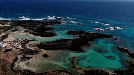 Fantastic-aerial-shot-over-the-town-of-the-island-of-wolves