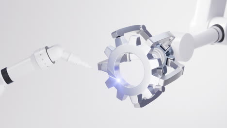 mechanical arm with white background, 3d rendering.