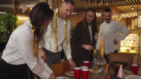 friends celebrating a birthday at a restaurant