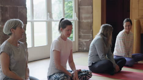 people at a yoga session