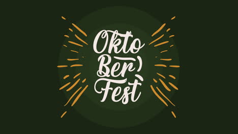 oktoberfest lettering with rays animation