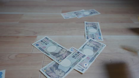 shot of some bank notes of japanese currency