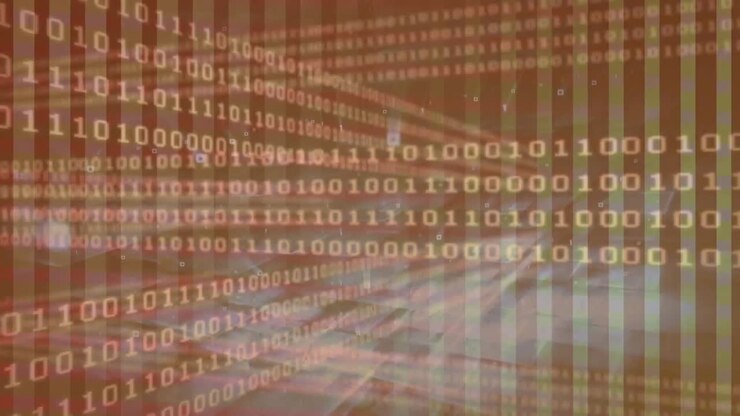 Animation of binary coding and data processing