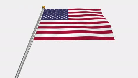 video de bucle de la bandera de los estados unidos revoloteando en el viento, video en cámara lenta de 4k, con canal alfa