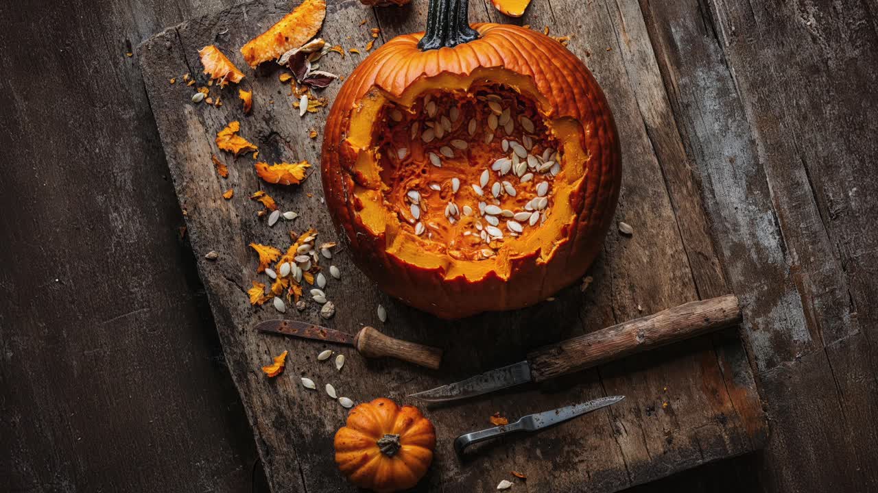 tallando una calabaza para halloween